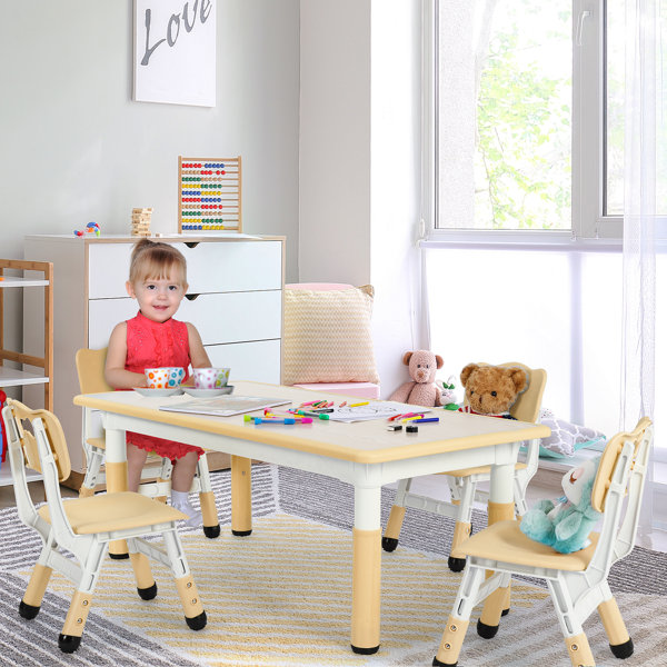 Pirecart Kids 5 Piece Play Or Activity Table and Chair Set